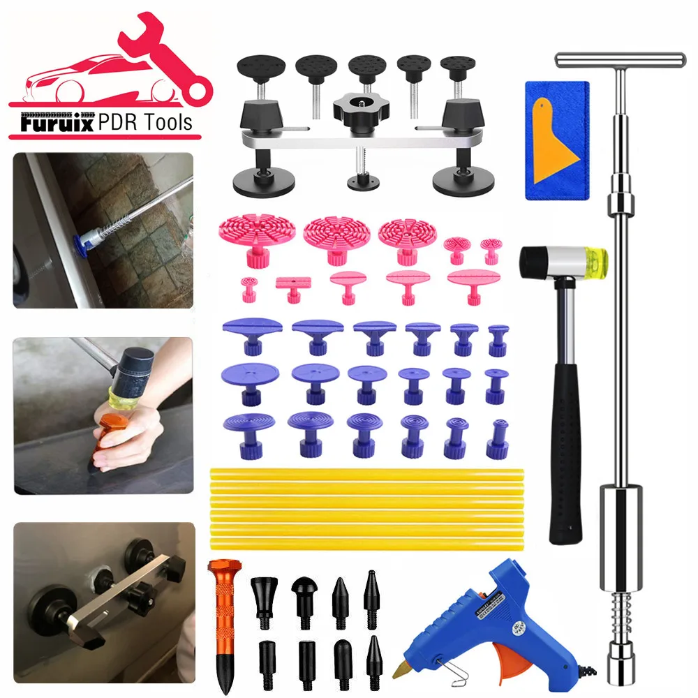 set1 Furuix PDR инструмент для автомобиля, безболезненные Инструменты для ремонта вмятин, набор для удаления вмятин, клеевые палочки для кузова автомобиля - Цвет: set1