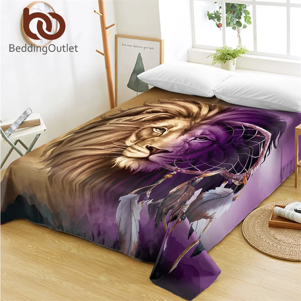 BeddingOutlet плоский лист в виде льва Ловец снов защитный чехол на матрас листы с