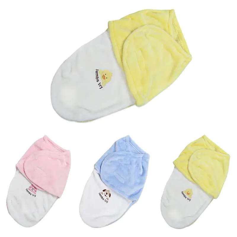 Brand New Newborn Kids Baby Warm Cotton Swaddling Blanket Sleeping Bags Swaddles Warp Cotton Warm Cartoon Sleeping Bags