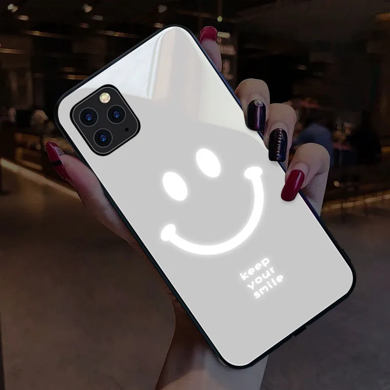 02 Умный стеклянный чехол для iphone 11 Pro Чехол светодиодный Mofi для iphone 11 Max чехол силиконовый чехол для iphone 11 чехол с рисунком персонажа - Цвет: 02