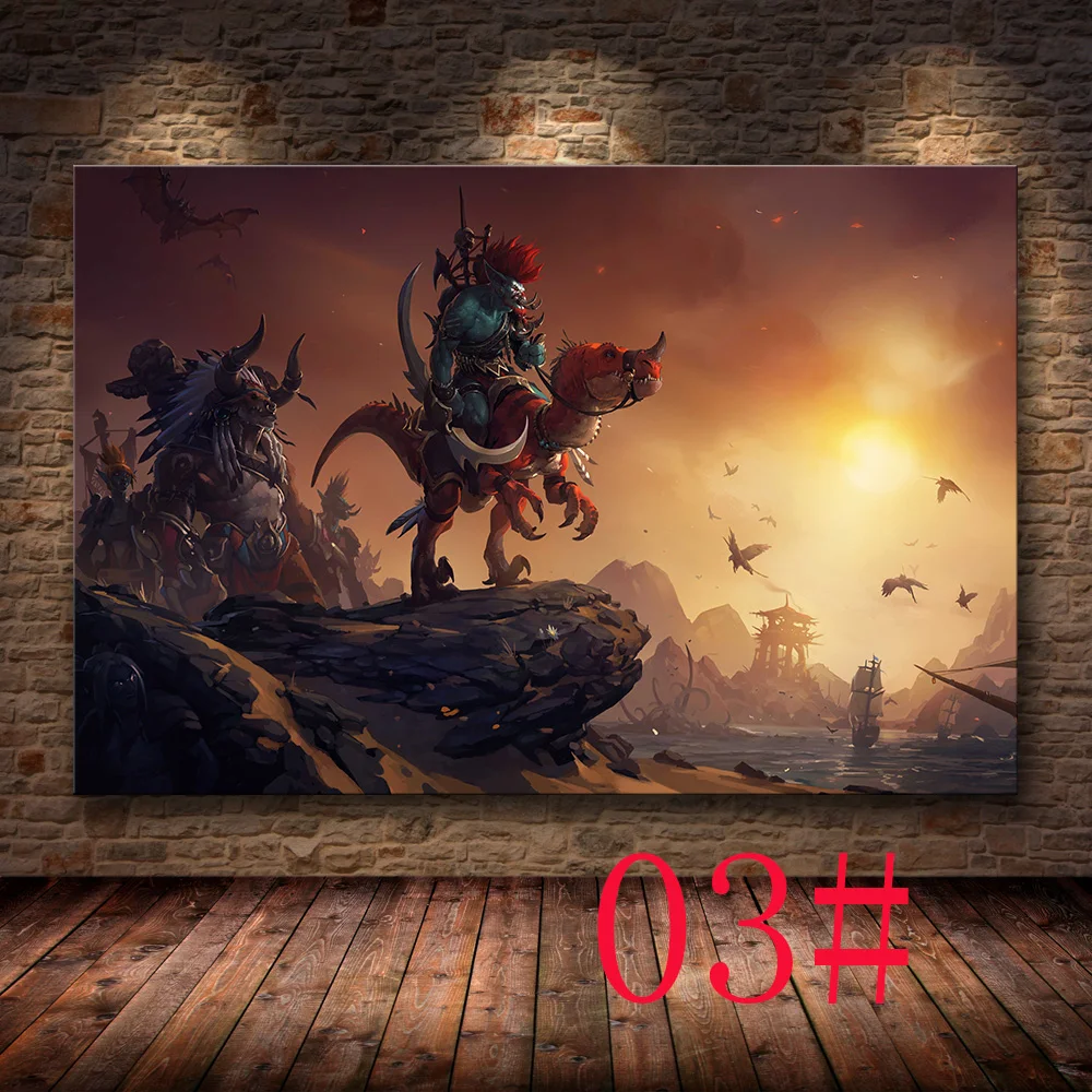Украшение плаката, картина World of Warcraft, 8,0, карта на HD холсте, Картина на холсте, настенная живопись, холст без рамы - Цвет: 03