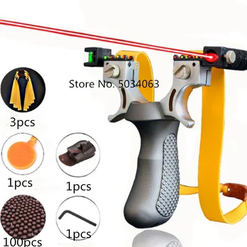 

New resin slingshot laser aiming slingshot with flat rubber band outdoor hunting shooting slingshot set high quality bow 2019