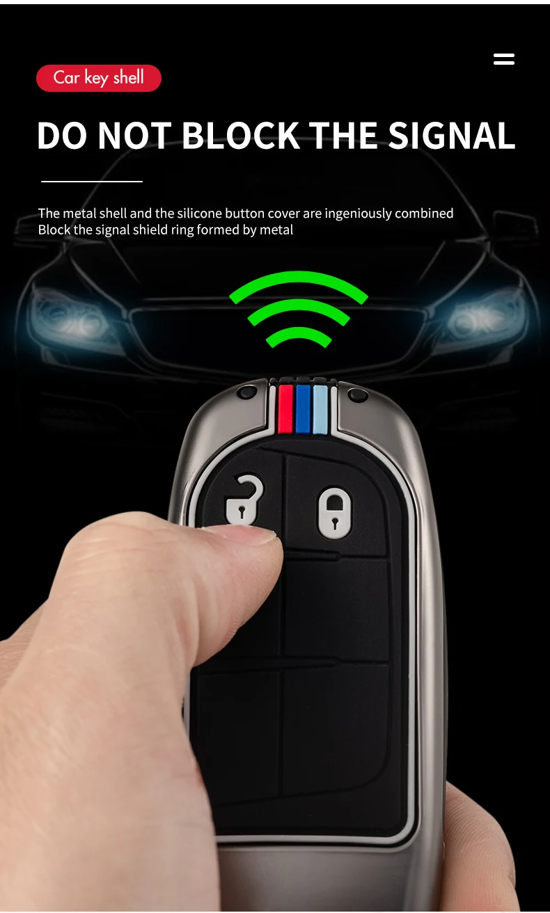 2 3 4 5 pulsanti portachiavi remoto per Dodge Charger Challenger Durango Journey Jeep Grand Cherokee Renegade Fiat Freemont - H8463d0c8c59d4a218e8f90111fe896bcr