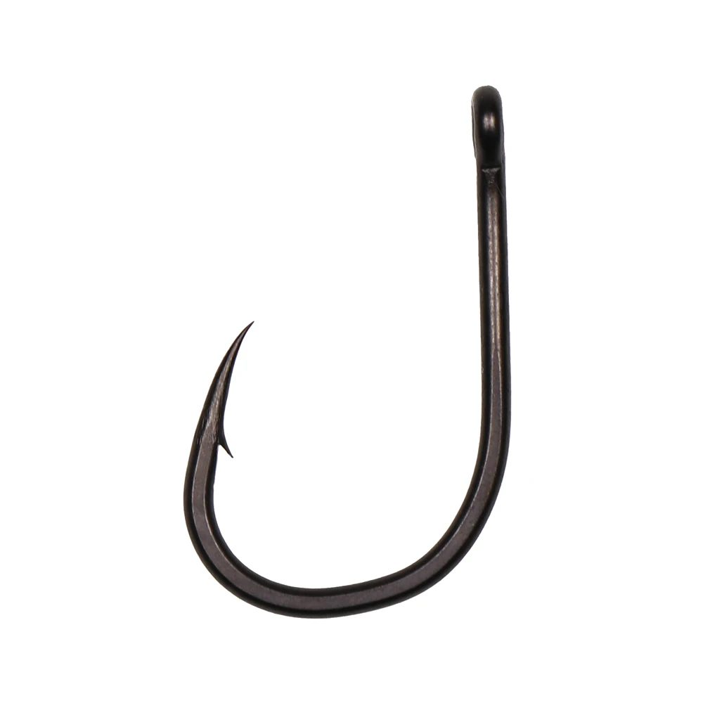 ICERIO 20pcs Straight Handle Beaked Point Wide Gap Carp Fishing Hook High Carbon Steel Matt Black Barbed Pop-up Rig Hooks