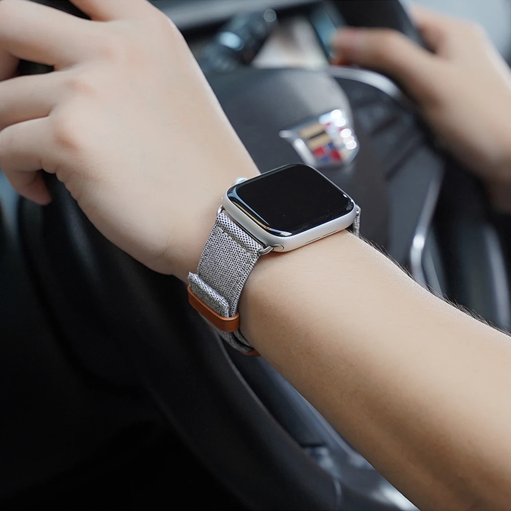 Модный тканевый и кожаный ремешок для Apple Watch 38 мм 42 Браслет iWatch 40 44 Серия 1 2 3 4 5