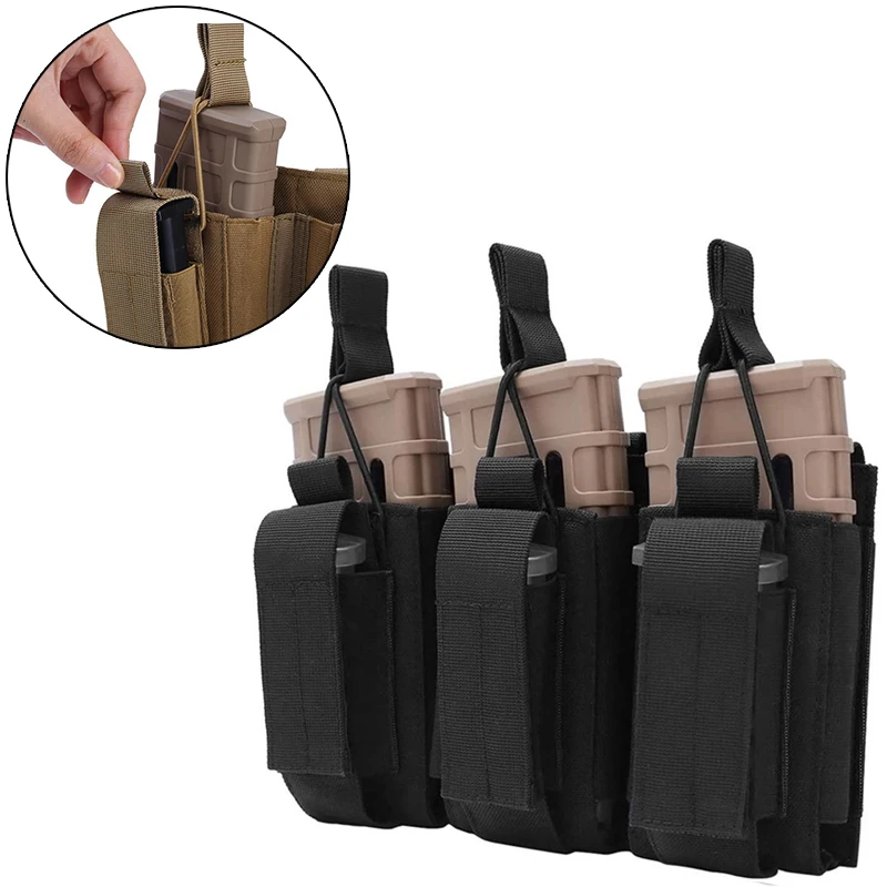 Тактическая Тройная Магнитная сумка MOLLE AR M4 5 56/.223/9 мм для магазина держатель