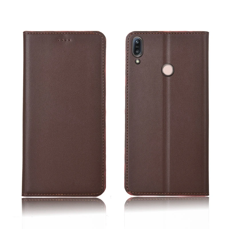  Genuine Leather magnetic flip case card slot holder for Zenfone Max M1 ZB555KL/Zenfone Max M2 ZB633