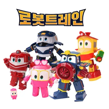 

NEW hot 6pcs/set Robot Trains Transformation Kay Alf Dynamic Train Family Deformation Train Car action figure toys toy doll