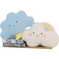 Cute Emotion Face Weather Pillow Stuffed Plush Thunder Dark Clouds Rainbow White Cloud Cushion Baby Bed Room Decor Home Decor 2