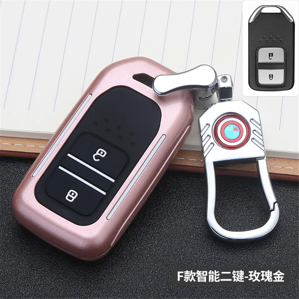 Custodia a 2 pulsanti per auto in fibra di carbonio per Honda Crv Civic Crad V Accord Pilot 2017 2016 2015 accessori portachiavi - H84641750f94743039a9d449007461b66i