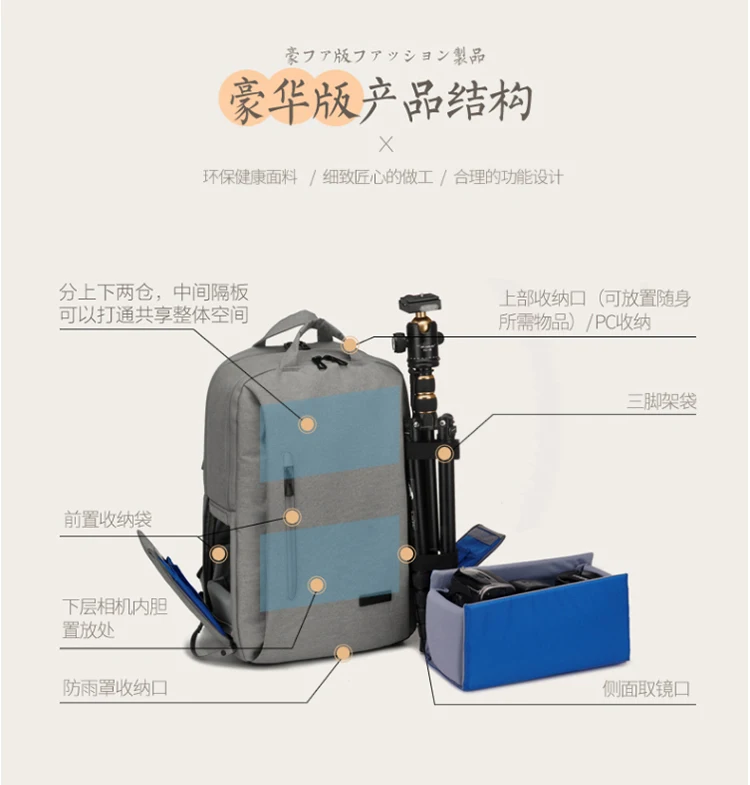 NOVAGEAR 706 multi-function SLR shoulder camera bag micro single digital camera bag side open outdoor men and women