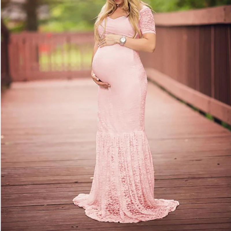 maternity casual v neck color matching frenulum dress