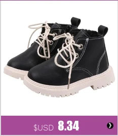 SKOEX Childrens Boots Fur Lined Boys Girls Waterproof Side Zipper Short Ankle Snow Boots Winter Shoes Kids Baby Martin Booties