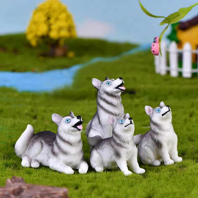 1 шт. миниатюрные фигурки животных хаски | Игрушки и хобби