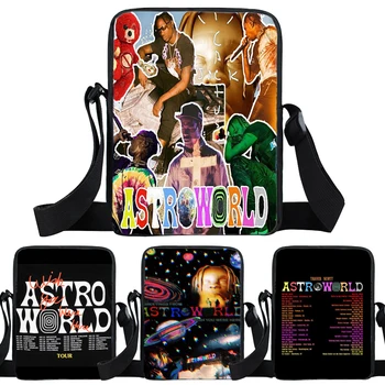

Travis Scotts ASTROWORLD Crossbody Bags Men Messenger Bag Kids School Bag Portable Women Handtas WISH YOU WERE HERE Shoulder Bag