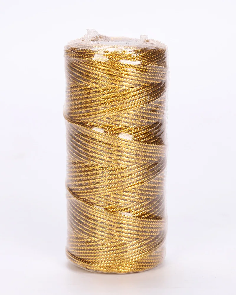 Metallic Gold and Silver Twine - 1.5mm, 100M Roll - Non-Slip String for Crafting and DIY Projects