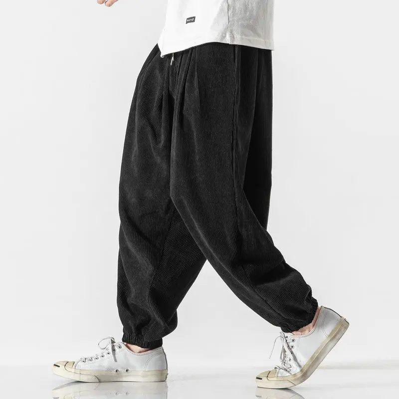 Men Harem Pants Corduroy Men Harem Pants Jogging Sweatpants Big Size Cotton 5XL