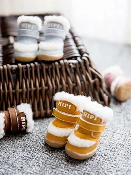 

Puppy Dog Shoes Autumn And Winter Teddy Pet Foot Cover Small Dog Winter Universal Scarpine Inverno Cane Winter Dog Boots DD6D123
