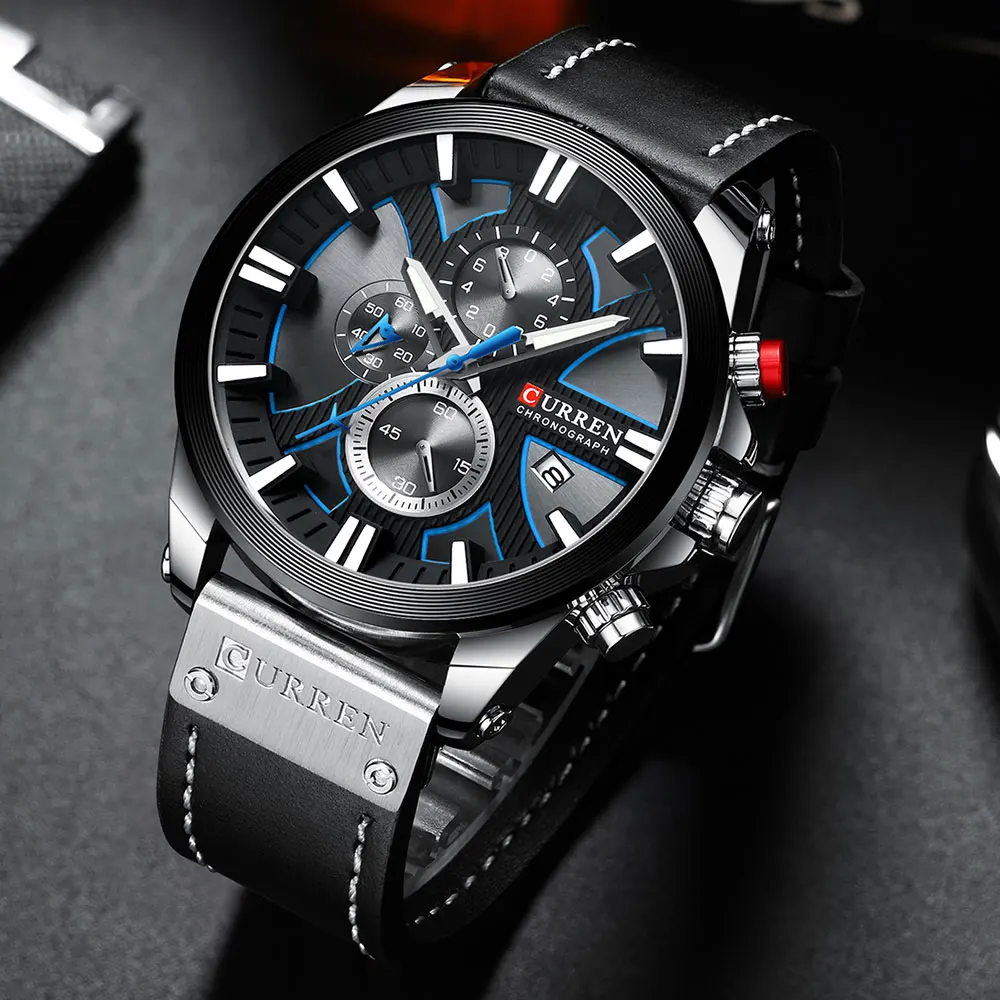 Sport Style Tactical Leather Wristwatch