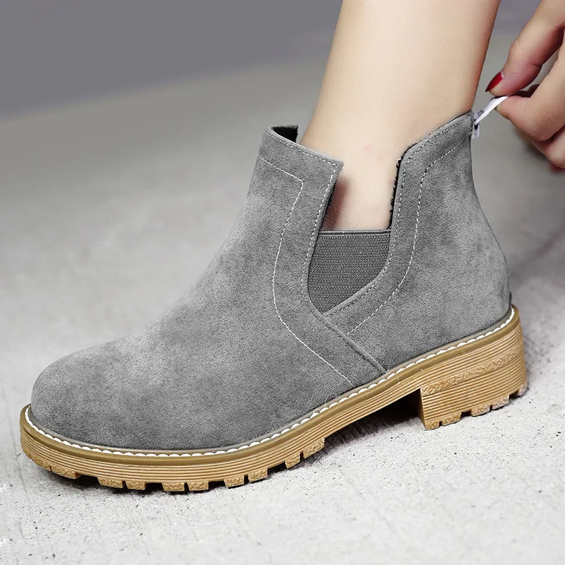 Plus Size 34-43 Women Walking Shoes Female Ankle Boots for Women Flat Snow Boots Ladies Round Toe Shoes Women Botas Feminina