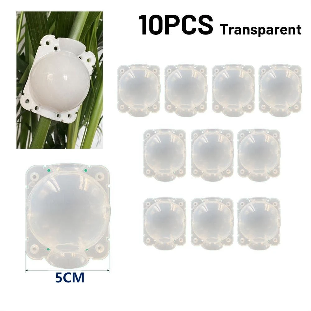 10pcs Plant Rooting Equipment High Pressure Propagation Ball Garden Graft Box Root Growing Box 5cm 8cm Transparent