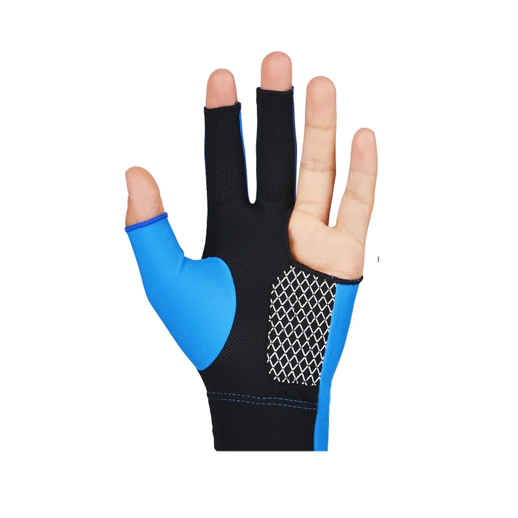 BOODUN Billiard Pool Ball Shooters 3 Fingers Breathable Soft Anti-slip Non-slip Sports Lycra Gloves boodun 1024 anti slip breathable half finger cycling gloves shock absorbed road bike gloves finger padded cycling accessory green s