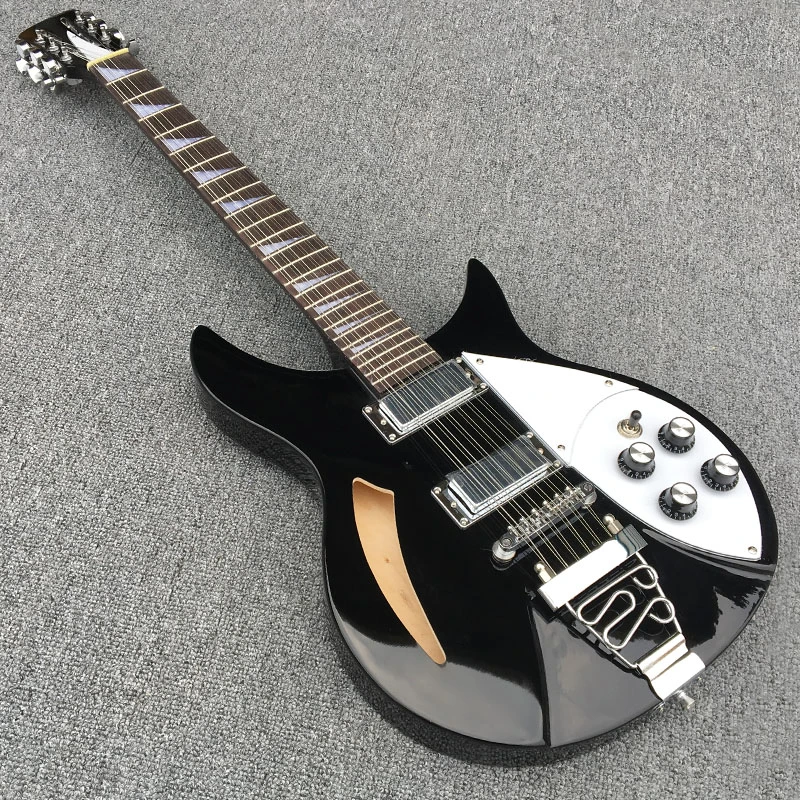 高品質 12 弦エレキギター 24 フレット リッケン F 穴エレキギター 黒体 送料無料 Guitar Aliexpress