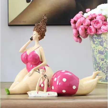 Нордическая Ins Golf beauty пухленькая женщина украшение ручной работы дома гостиной стол жирослая девушка статуэтки офисная статуя украшения аксессуары - Цвет: style11--2PCS
