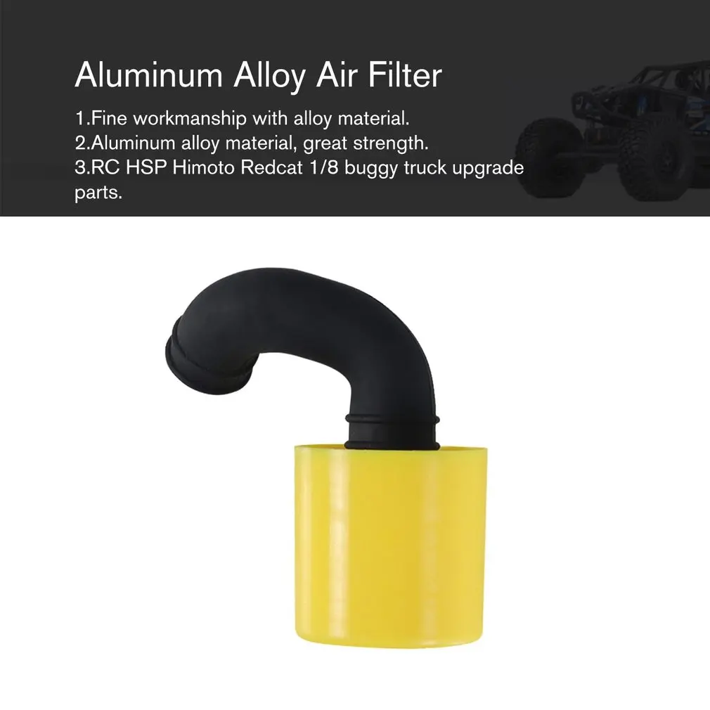 Alloy Air Filter For 1/8 RC Hobby Model Nitro Car Buggy Truck Hop-Up Parts HSP Axial 1-8 Mushrooming Heades