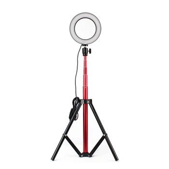 

Mini LED Video Light 5W 16CM LED Light Round Selfie Camera Lamp with Telescopic Tripod USB 10 Level for Live Show Taking Picture