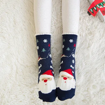 

3pairs Women Autumn Winter Colorful Cute Cartoon Cotton Blend Casual Christmas Socks Gift Adult Comfy Funny Warm Comfortable