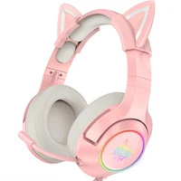 ONIKUMA K9 Pink Gaming Headphones For Girl Kid PC Stereo Gaming Headset With Mic LED Light