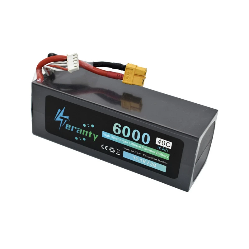 Teranty power 11,1 v 6000maH 40C Lipo аккумулятор для радиоуправляемого дрона, лодки, квадрокоптера, запасные части 3s 5200mah 11,1 v батареи T/XT60 разъем