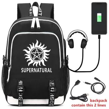 

NEW SPN Supernatural Backpack Large Capacity Backpack Knapsack Packsack For Teenage Girls School Student Book Zipper Laptop Bag
