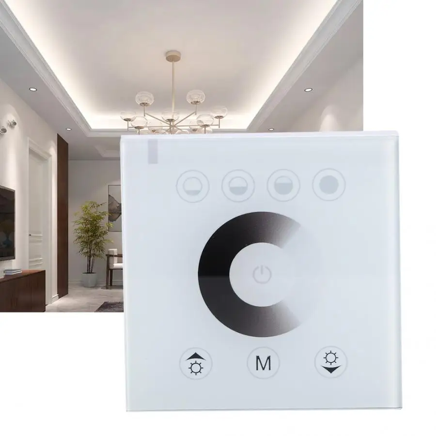 

RGB&W LED Glass Panel Touch Screen Switch Dimmer Color Changing Smart Embedded Lamp light Switch 12-24V