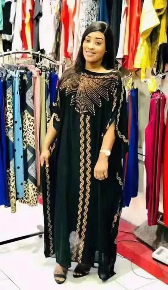 

2019 New African Diamond 100% cotton Chiffon Long Dashiki Dress For Lady Length :140cm Wide:115cm (zuan#）