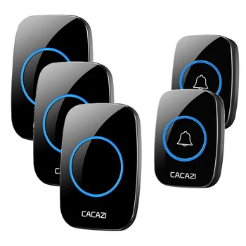 

CACAZI Wireless Doorbell 100-240V Waterproof Door Bell 38 Rings 3 Volume Door chime 300M Remote Digital Door Bell EU/US/UK plug