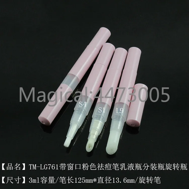 10/30/100pcs/lot 3ml Empty Makeup DIY Pink Rotating Pen Lip Gloss Bottle Acne Removing Cream Lotion Bottles Gels Pens | Красота и