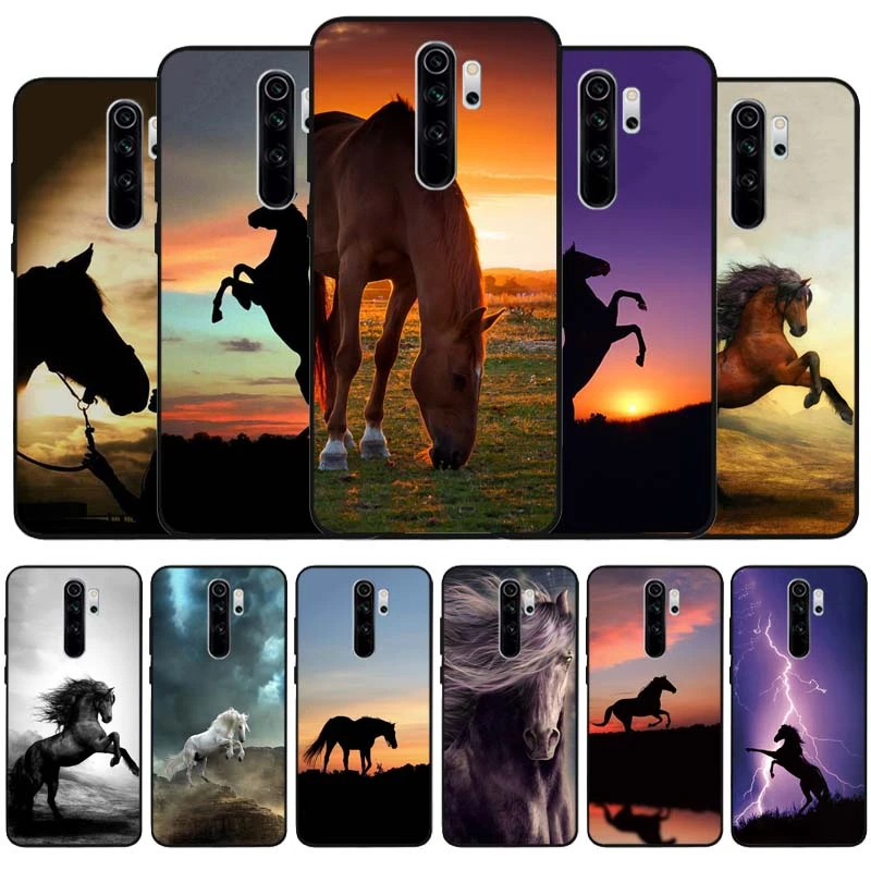 Ngựa Silicone Ốp Lưng Điện Thoại Redmi Note 8 7 Pro S 8T Cho Redmi 9 7A Bao Vỏ xiaomi leather case