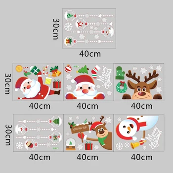 

Christmas Wall Sticker Snowman Window Glass Electrostatic Stickers For smooth media 30*40cm PVC Translucent