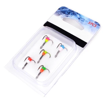 

Fishing Hooks Winter Ice Fishing Three-jaw Hook 5Pcs/Set 6# 8# 10# 12# 10# High Carbon Steel Tackle Tools Fishing Accessories