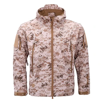 

Men's Fleece Liner Outerwear Hooded Water Resistant Softshell Tactical Jacket