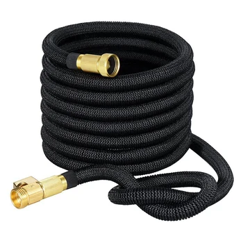 

50Ft Garden Hose Expandable Water Hose Latex Core 3/4 Inch Brass Fittings Flexible Expanding Hose