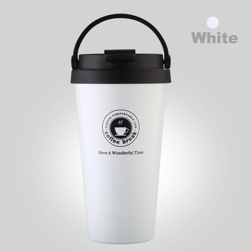 White Термос для кофе из нержавеющей стали, герметичная Вакуумная чашка Для Путешествий, Походов, офиса, школы, портативная детская Термокружка, Подарочная бутылка - Цвет: White