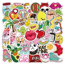 

10/50PCS Cute Cartoon Girl Sticker Aesthetics Kettle Notebook Guitar Luggage Graffiti Sticker Children's Toy Decoration Sticker