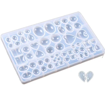 

2Pcs Resin Jewelry Silicone Mold Heart Water Drop Round Beads Resin Molds for Diy Pendant Jewelry Making Molds