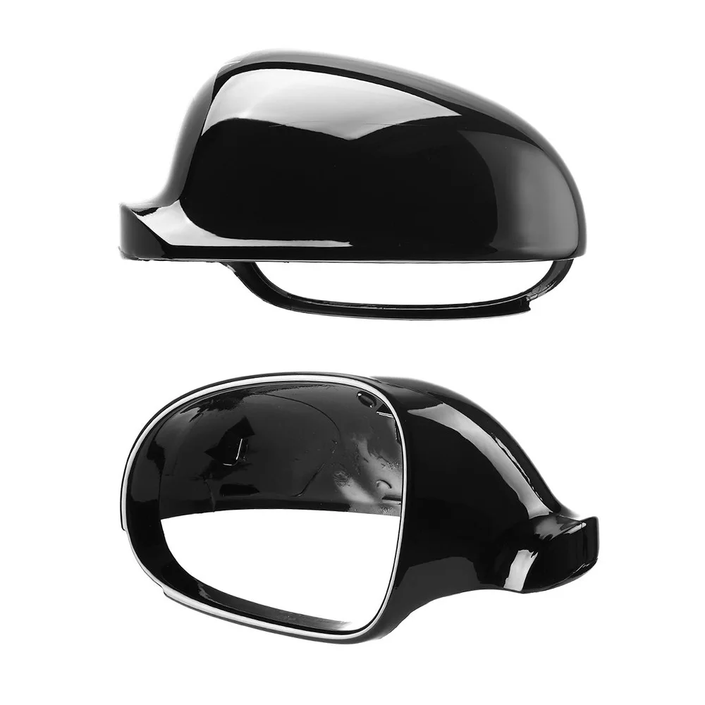 1 Pair Black Rearview Wing Mirror Cover Casing For Volkswagen For VW