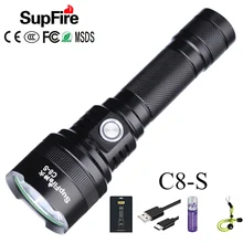 Supfire C8 S SST40 Most Powerful LED Flashlight Torch USB Magnetic Linterna LED 18650 Rechargeable Tactical