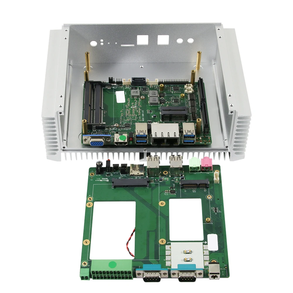 HLY безвентиляторный промышленный Мини ПК Core i5 8350U 7200U i7 7500U 2* LAN 2* RS232 8* USB микро компьютер Linux Windows 10 7 Wifi HDMI VGA