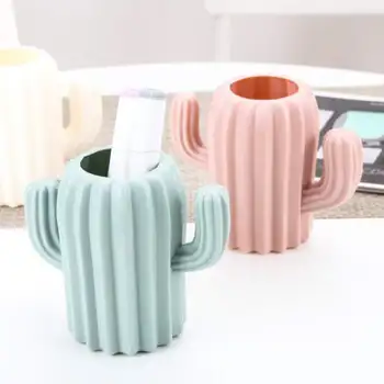 

Pen Organizer Storage Box Cactus Plant Design Cylinder Pen Pencil Pot Holder Storage Pen Case Office Stationary Supplies F